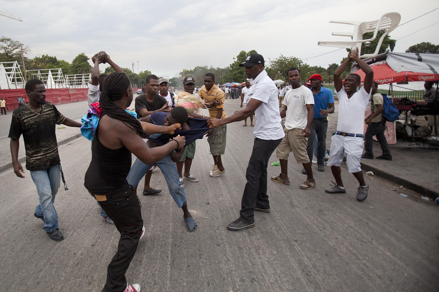 Manifestantes contra el gobierno de Michel Martelly