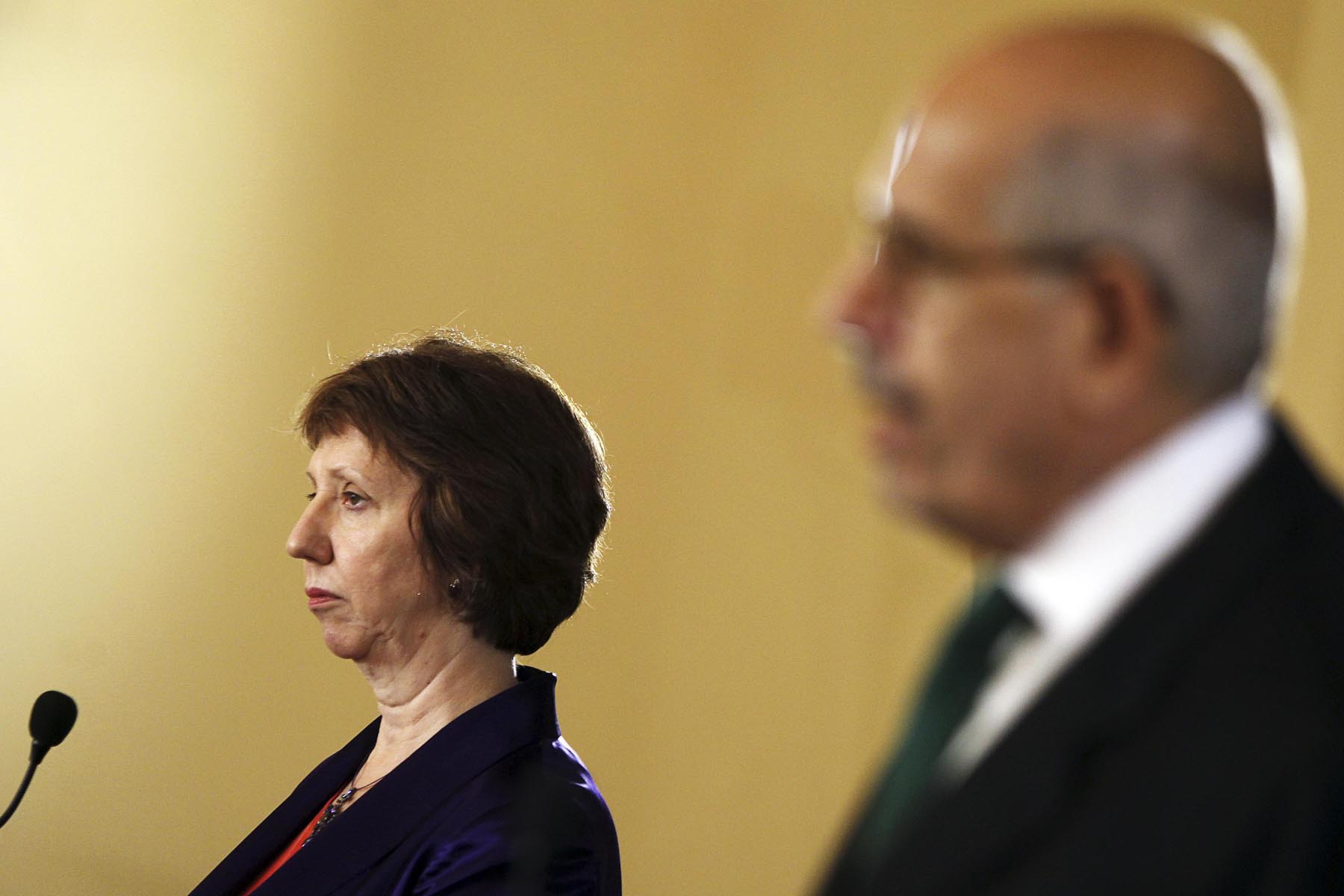 La alta representante de la Unión Europea para Asuntos Exteriores, Catherine Ashton, se reunió anoch