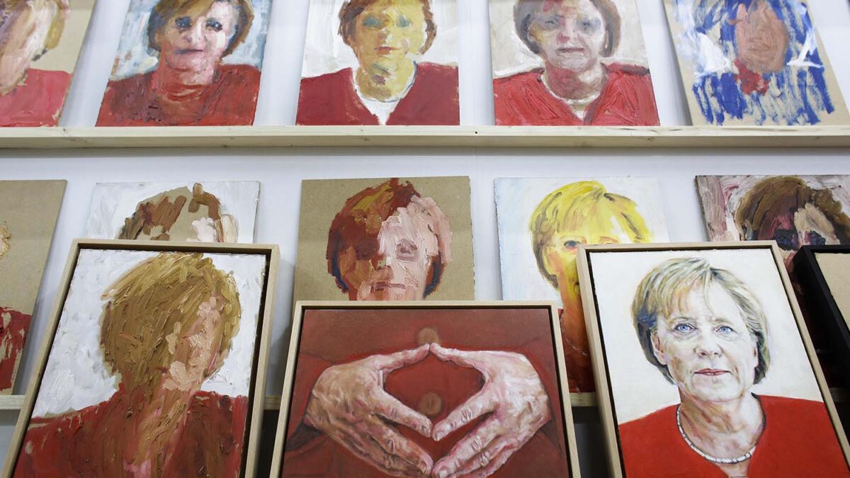 Un pintor canadiense presenta 60 cuadros inspirados en Ángela Merkel en la Semana de Arte de Berlín