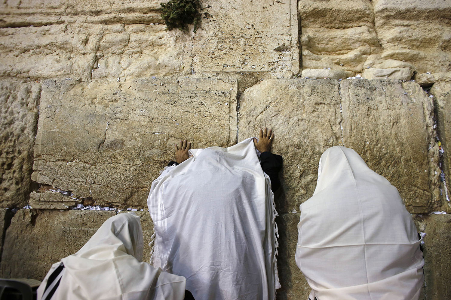 Especial Israel. Un grupo de devotos rezan ante el Muro de las Lamentaciones