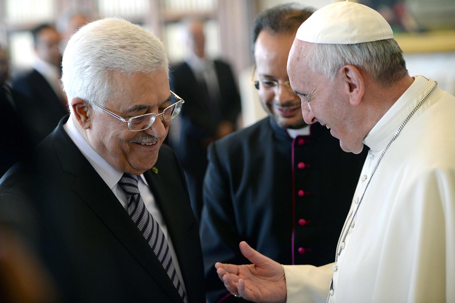 El papa Francisco se reúne con el presidente de la Autoridad Nacional de Palestina, Mahmud Abbas