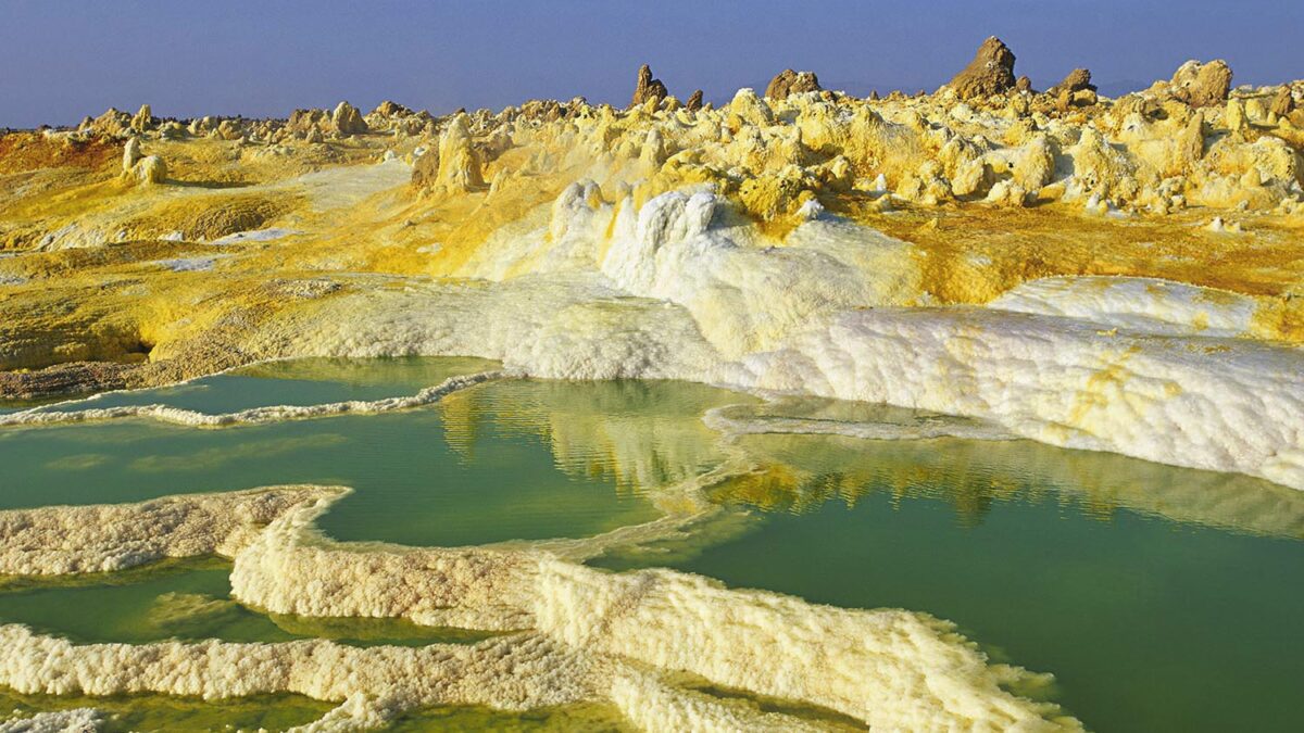 Especial Lugares muy calientes. Dallol es un cráter volcánico en el desierto de Danakil, Etiopía