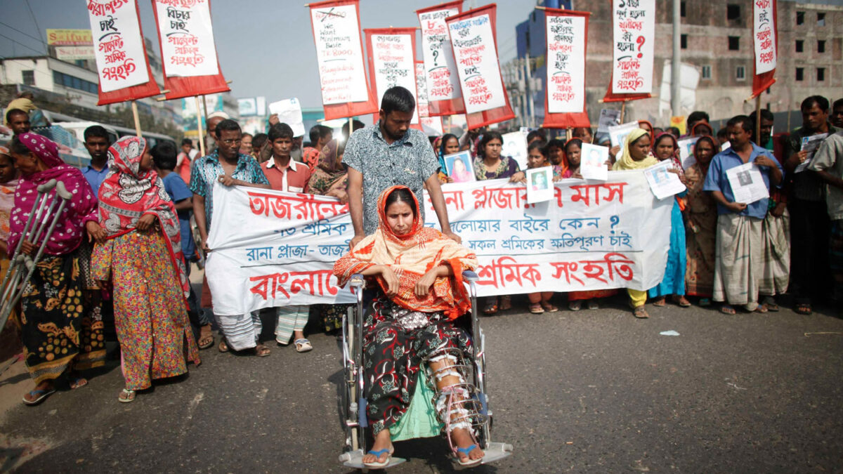 Aniversario de la tragedia en la fábrica Tazreen Fashion de Bangladesh.