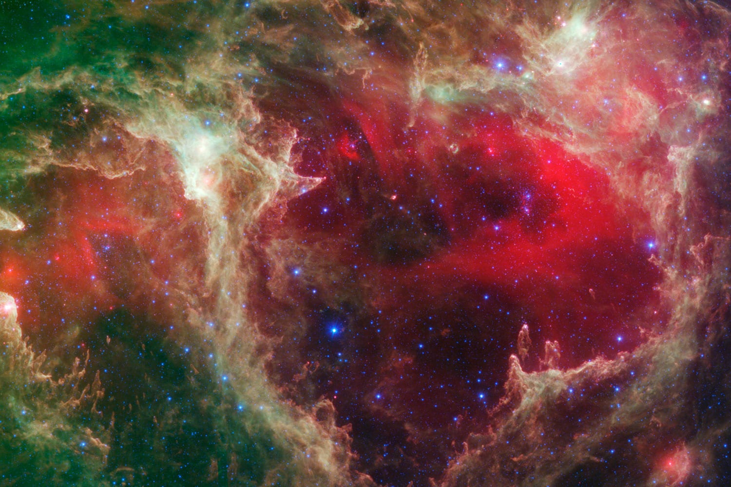 Se llama W5. Es una colorida nube cósmica de múltiples generaciones de estrellas