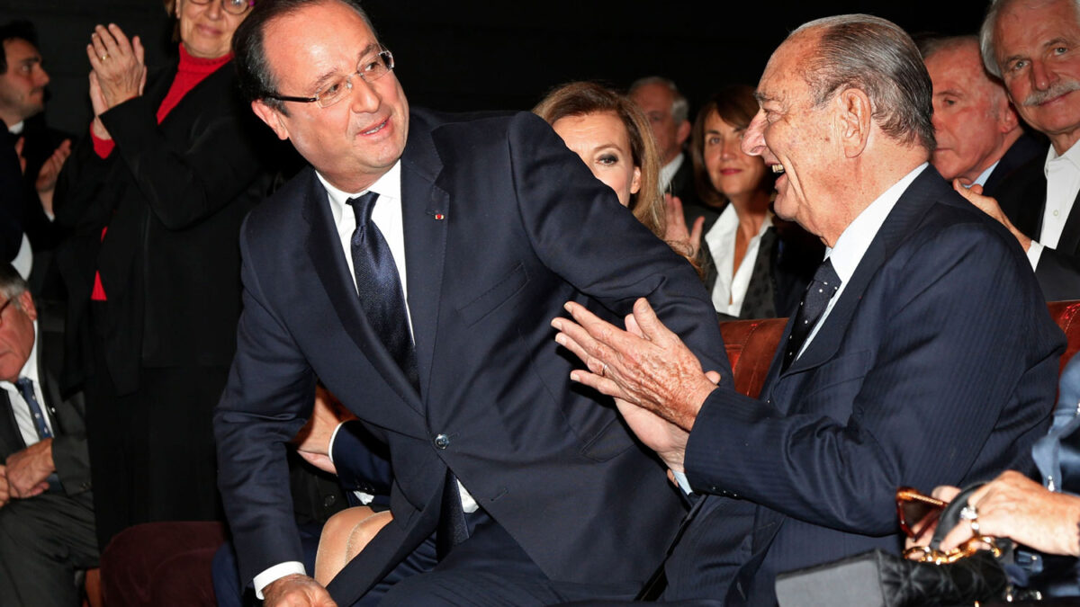 Jacques Chirac y Francois Hollande, juntos en la clausura de los premios de la Fundación Chirac