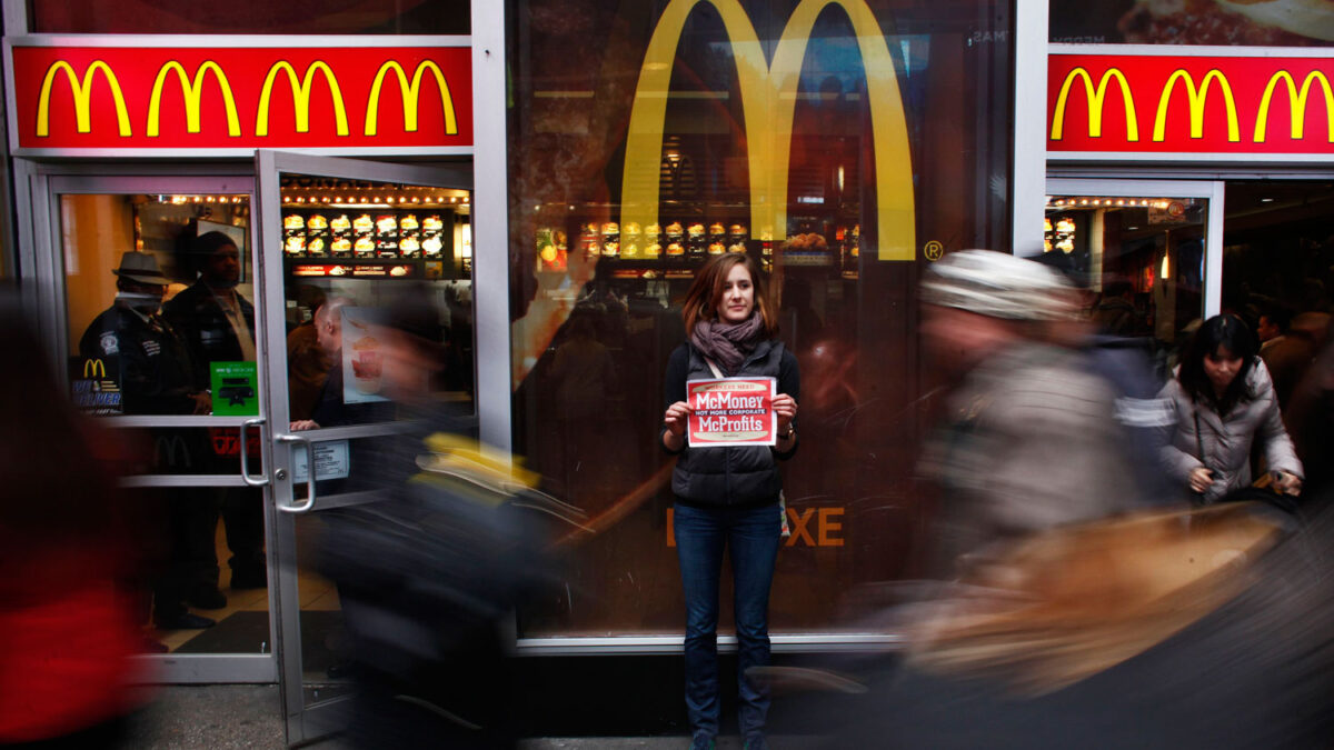 Protestas de los trabajadores de restaurantes de comida rápida