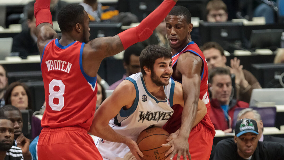 Ricky Rubio fue el jugador más destacado de los Wolves en el encuentro contra los Sixers