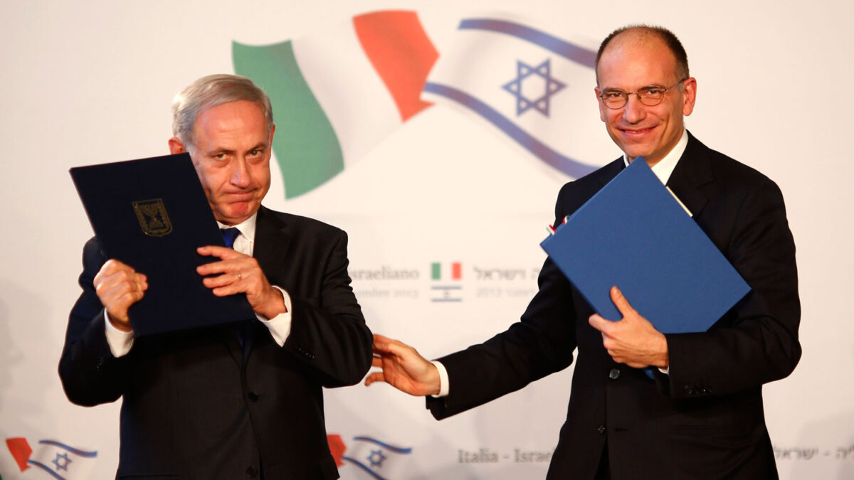 Reunión entre Enrico Letta y su homólogo israelí.