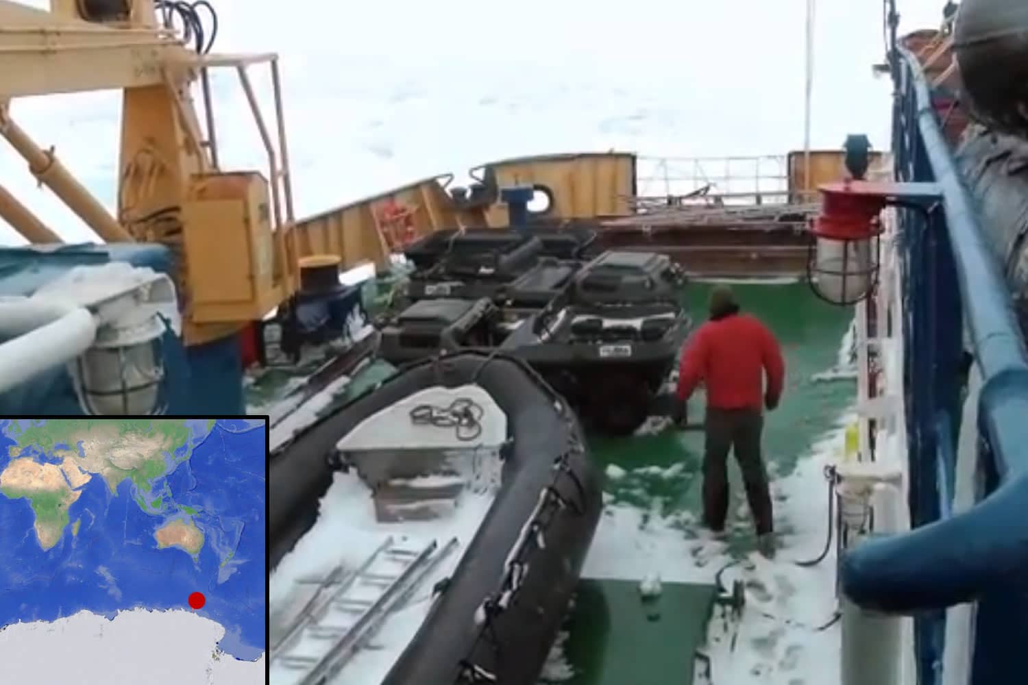 Un barco ruso con 74 tripulantes permanece atrapado en la Antártida desde Navidad