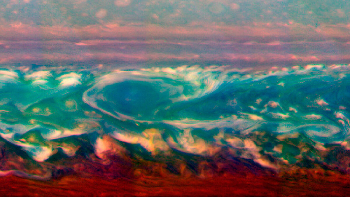 Una enorme tormenta en Saturno que podría colgar de las paredes de los mejores museos.