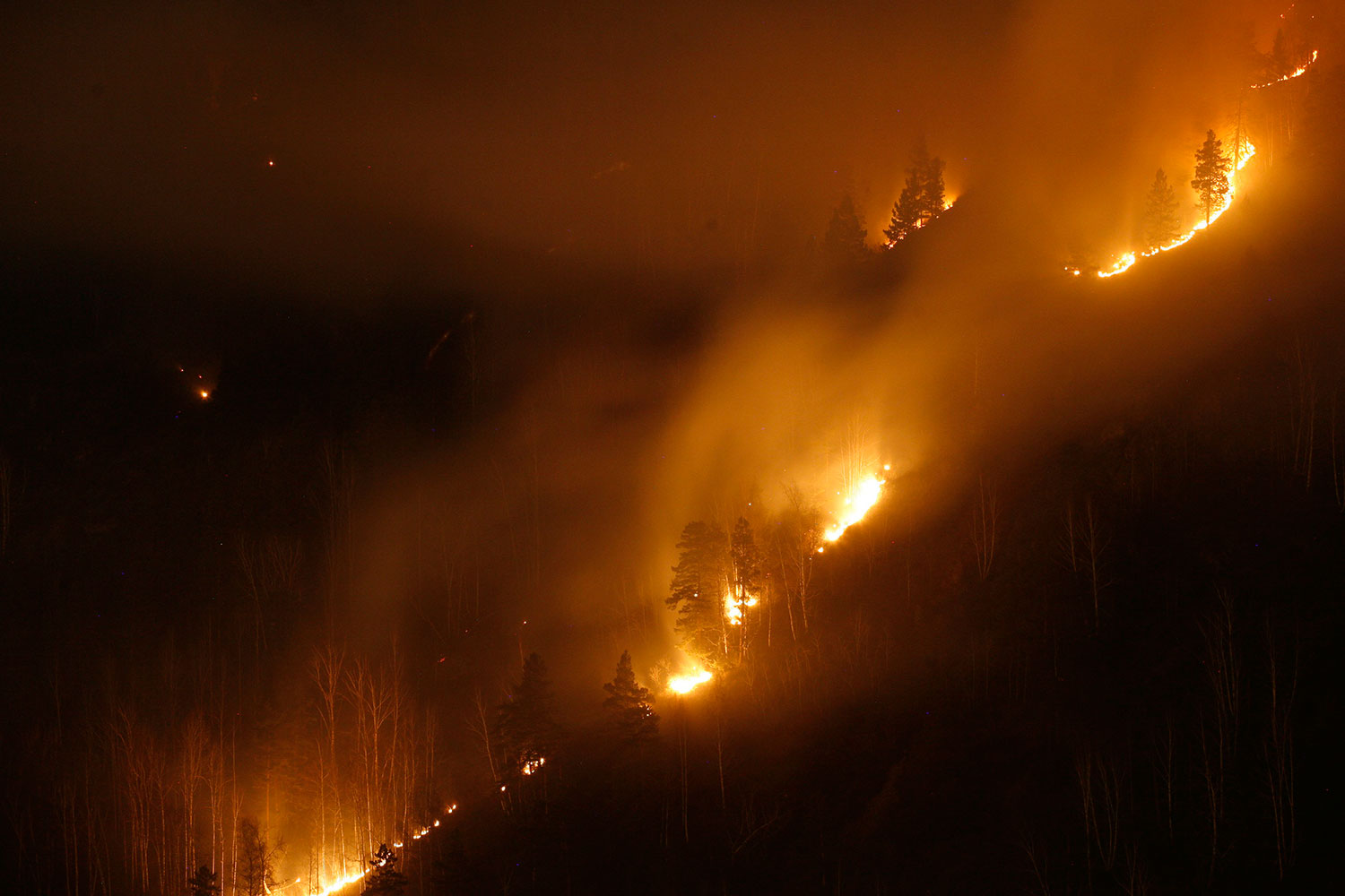 Las llamas cubren los bosques rusos