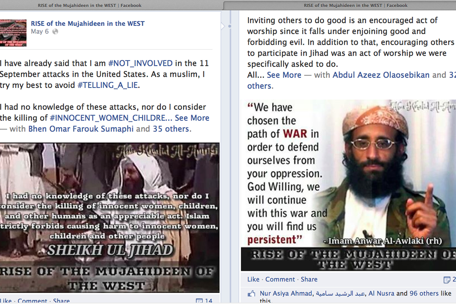 Facebook yihadista amenaza y tilda de "traidores" a musulmanes de NY, por no participar en la yihad.