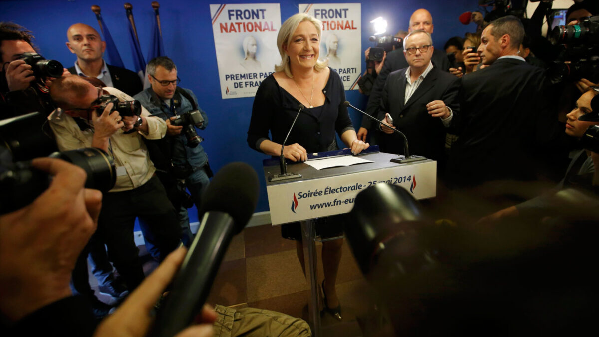 El Frente Nacional de Marine Le Pen, vencedor en las elecciones europeas de Francia.