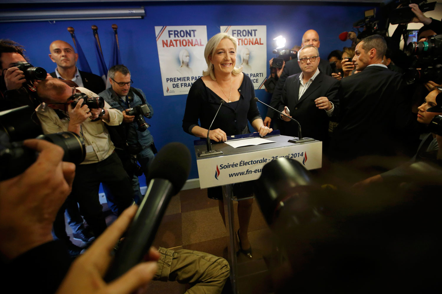 El Frente Nacional de Marine Le Pen, vencedor en las elecciones europeas de Francia.