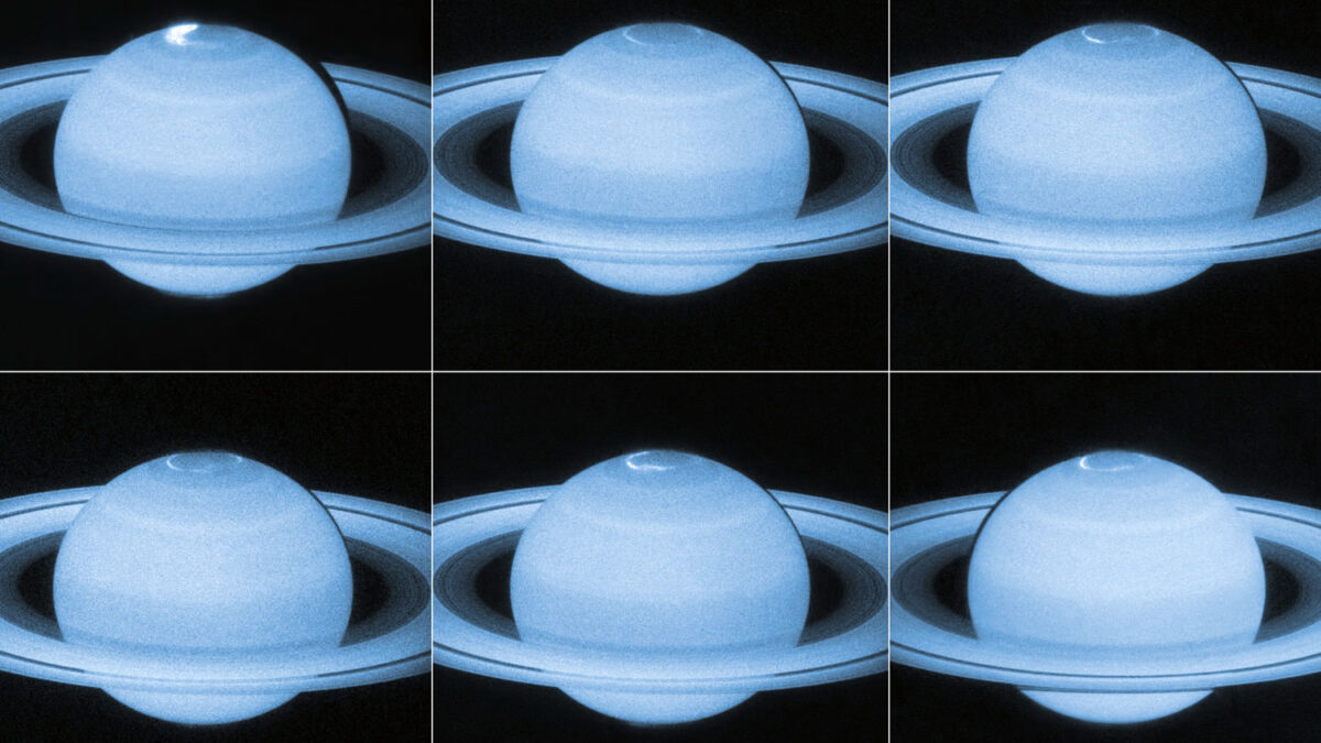 Hubble capta las auroras polares de Saturno