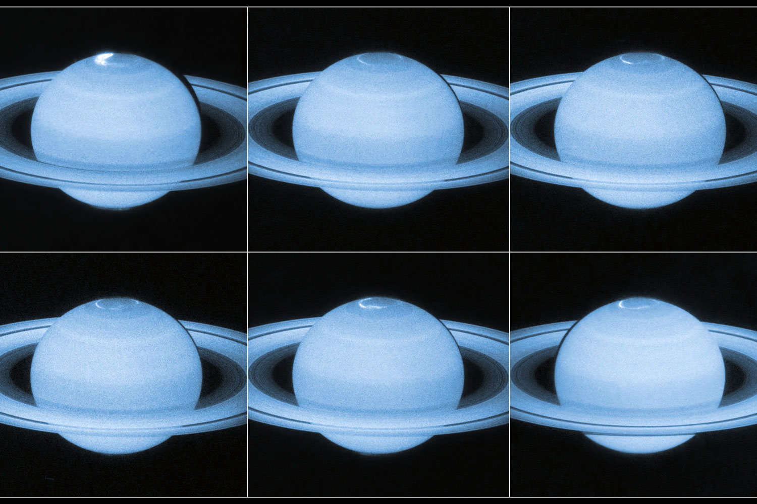 Hubble capta las auroras polares de Saturno