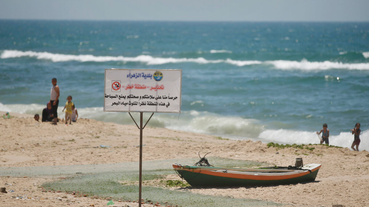 Playas contaminadas en Gaza.