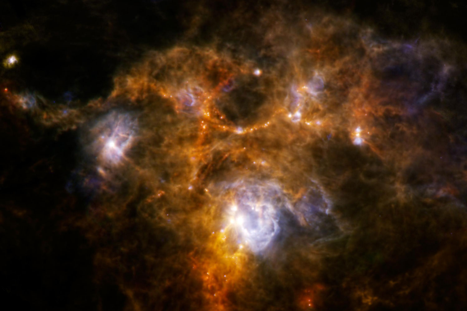 Herschel descubre un extraño anillo en una enorme guardería estelar