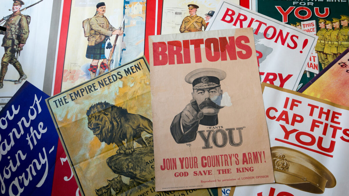 Se subastan carteles de reclutamiento del ejército británico utilizados en 1914