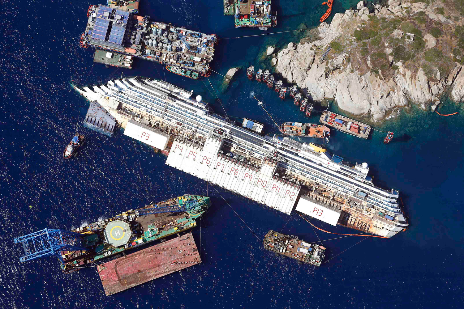 El reflotamiento del Costa Concordia en 10 días.