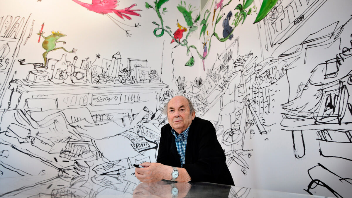 El ilustrador Quentin Blake presenta «Quentin Blake’s Inside Stories» en Londres.