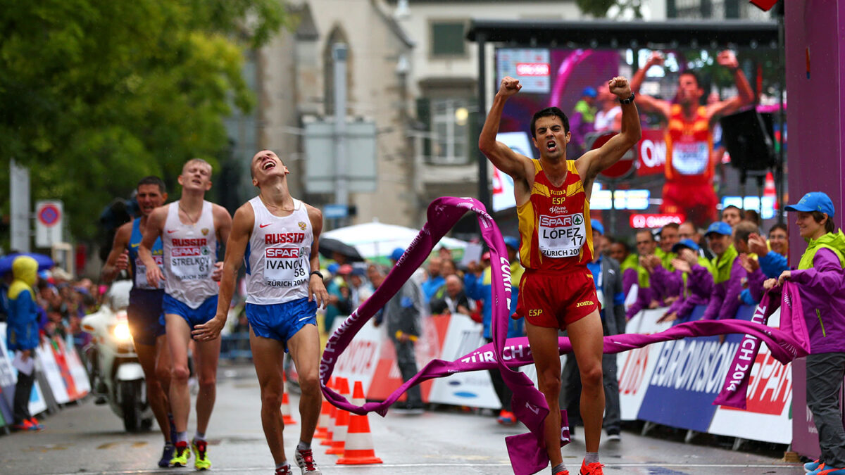 Miguel Ángel López conquista el oro en los 20km marcha de los Europeos de Zúrich