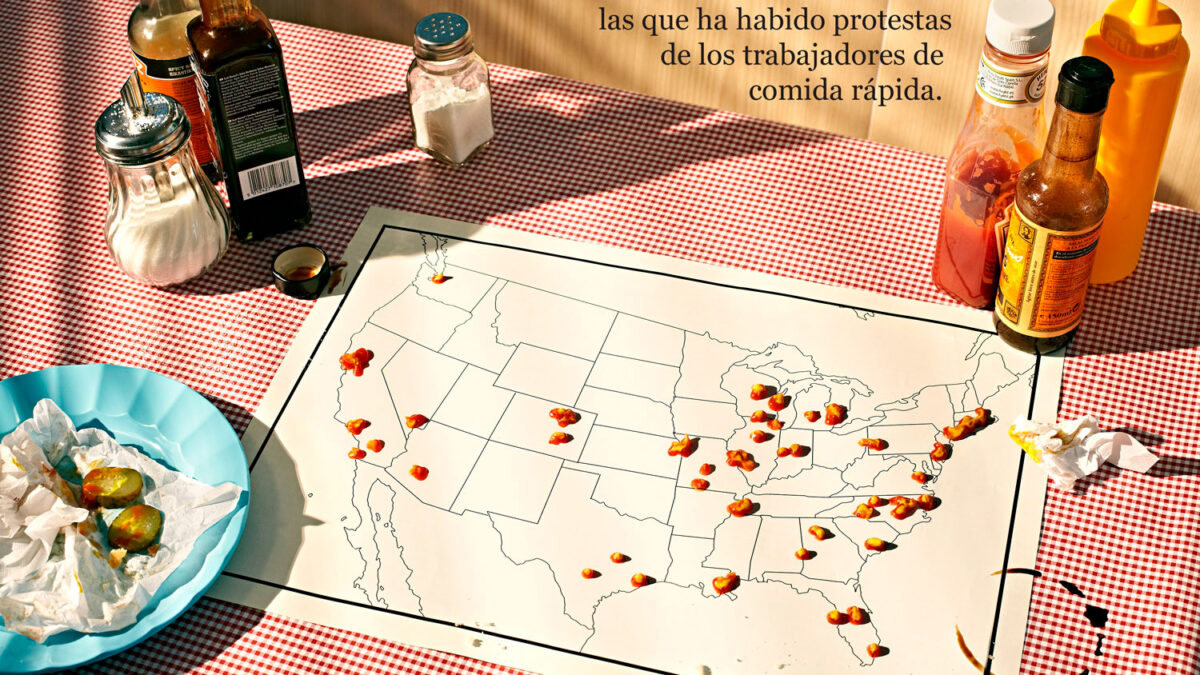 Mapa de protestas salariales en el sector de la comida rápida