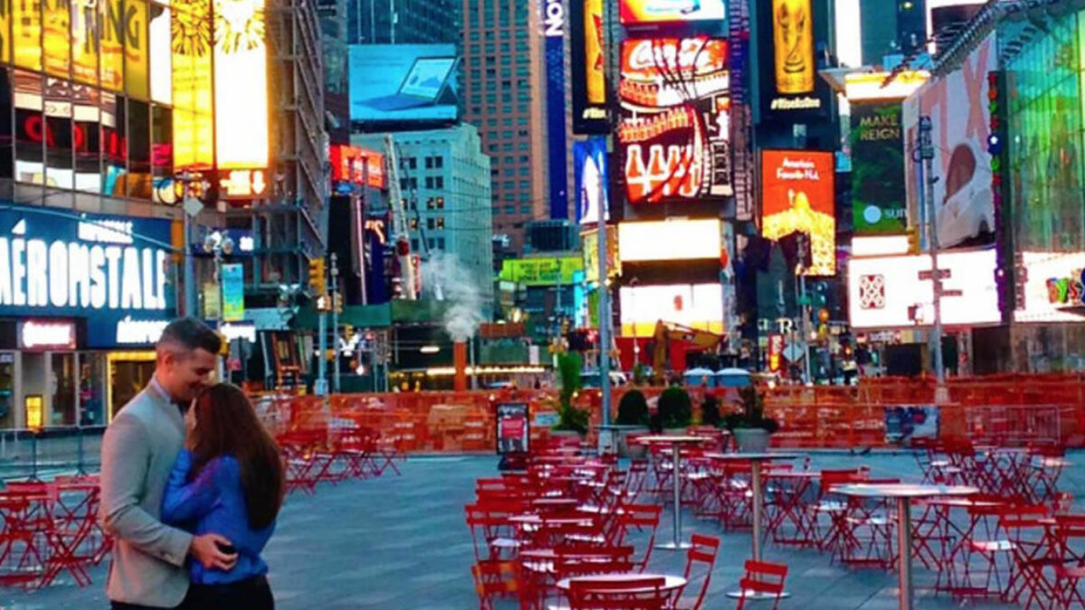 Cierran Times Square. El motivo era especial: esta tierna propuesta de matrimonio