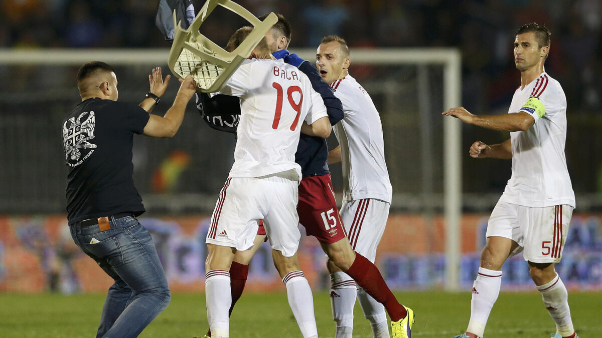 El Serbia vs Albania suspendido por culpa de un dron