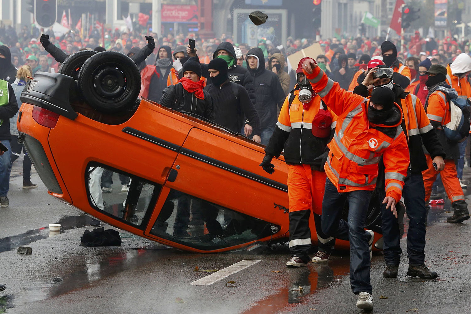 Manifestación anti austeridad en Bruselas.
