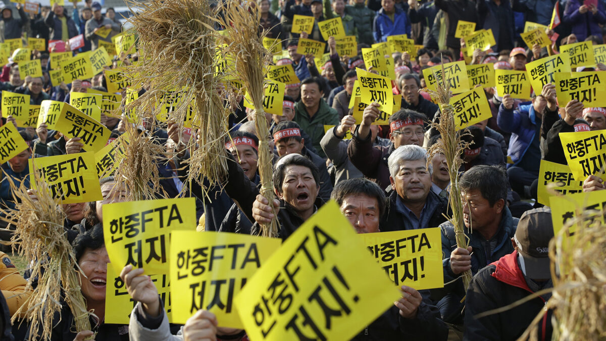 Protestan contra el acurdo de libre comercio