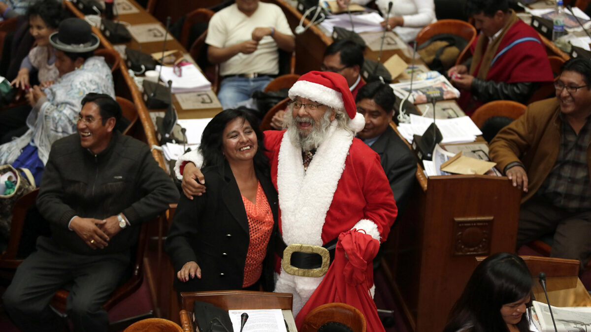 Santa llega al Congreso.