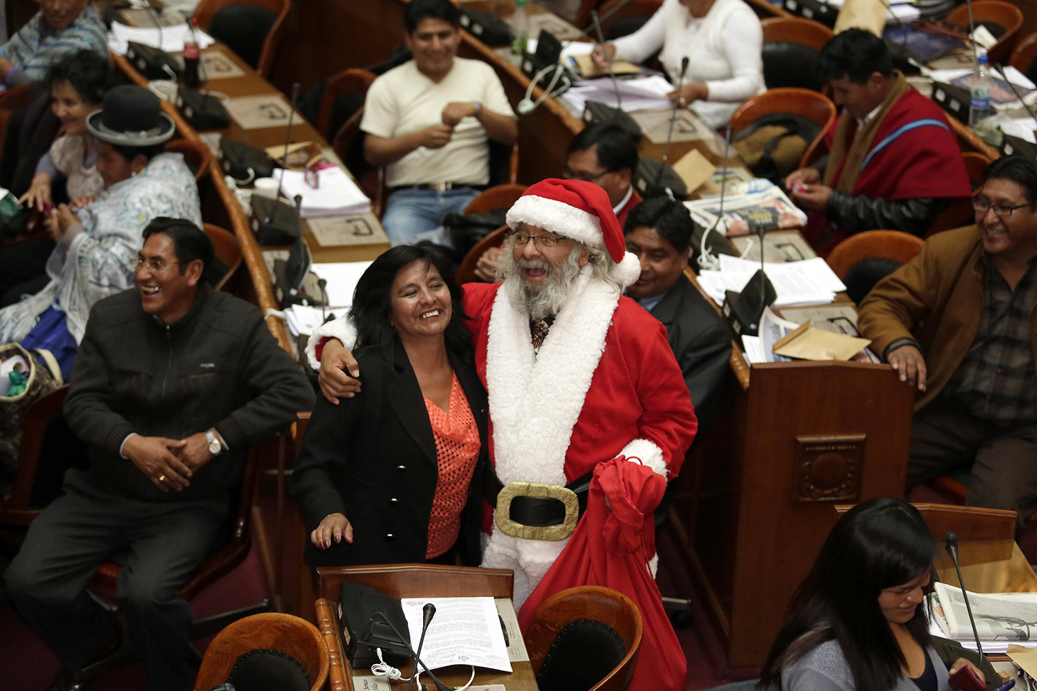 Santa llega al Congreso.