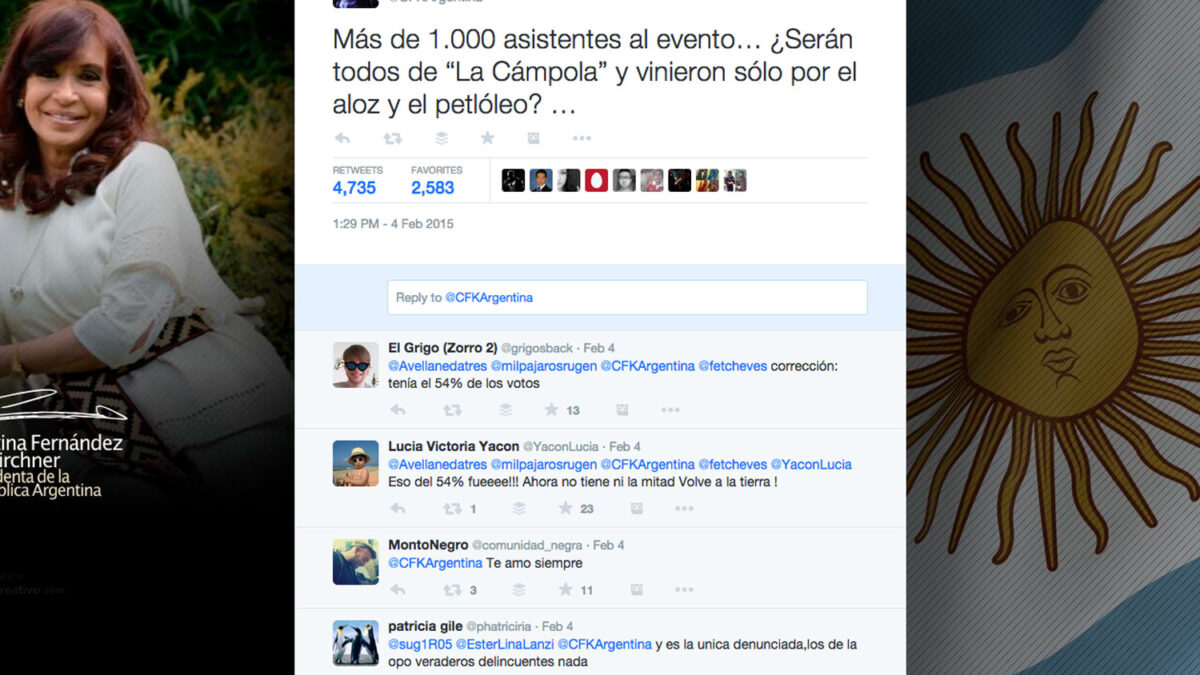 Usuarios de Weibo, el Twitter chino, tildan de racista un mensaje de Cristina Fernández