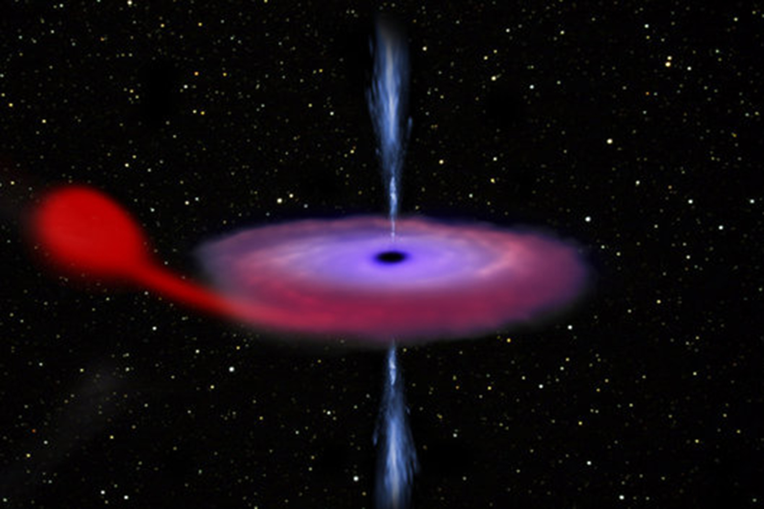 Consiguen observar por primera ver cómo un agujero negro engulle y expulsa masa