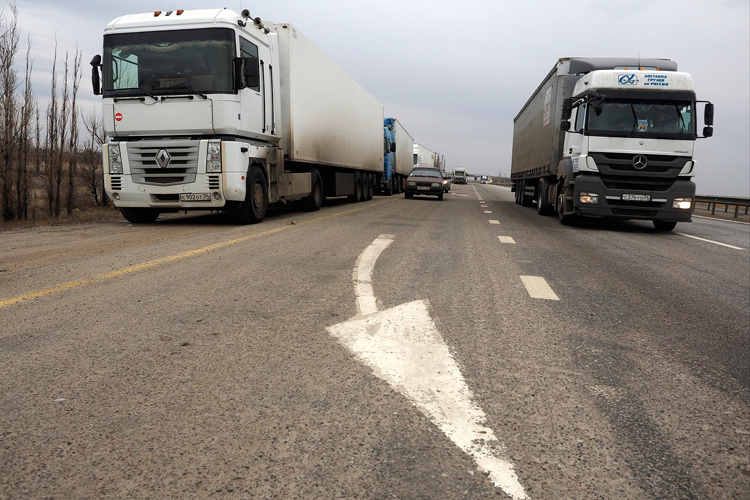 Marcha de camioneros en el mayor brote de conflictos laborales en el año en Rusia