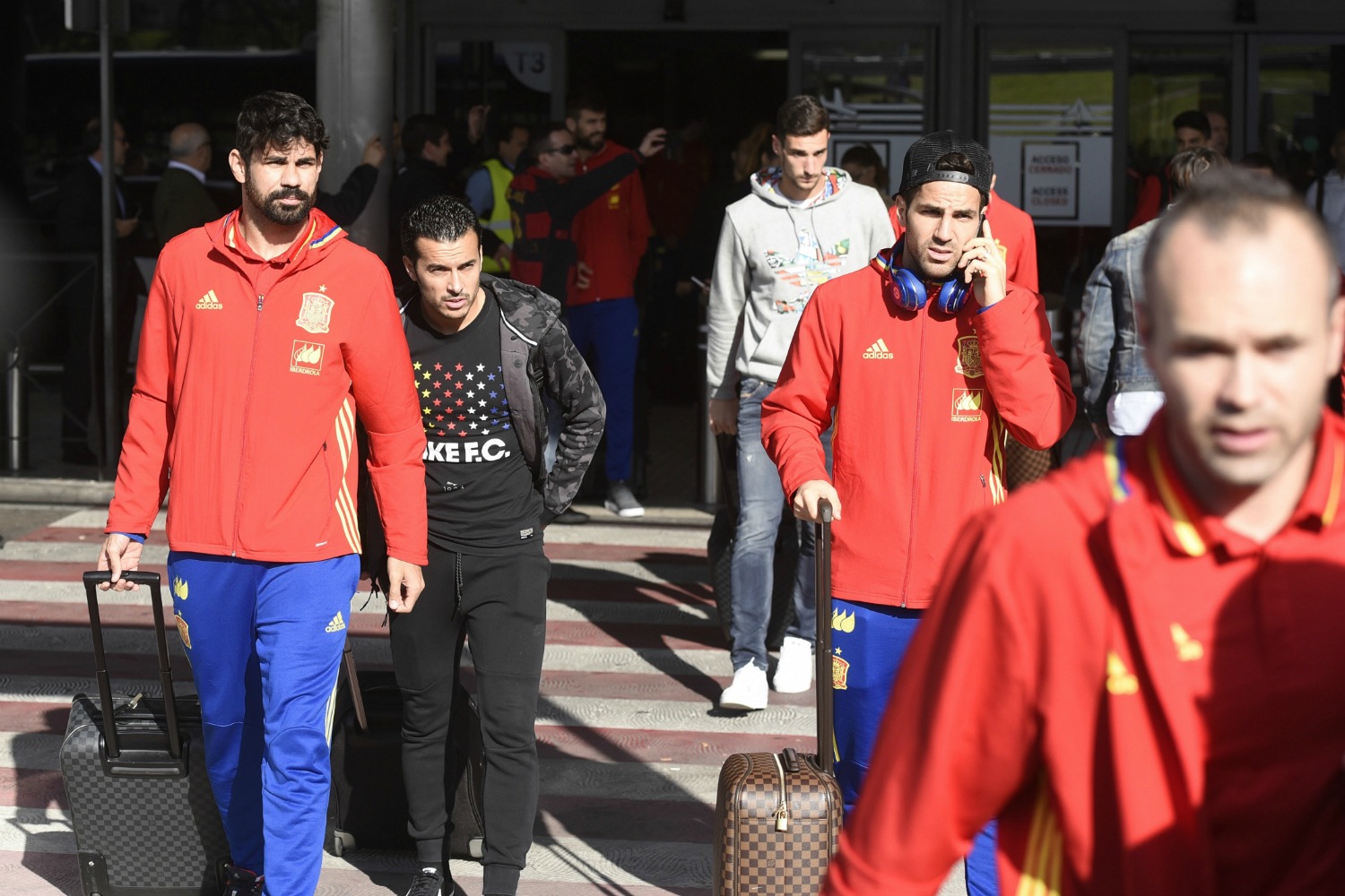 Spanish football squad back in Spain after suspension of the friendly with Belgium over attack risk