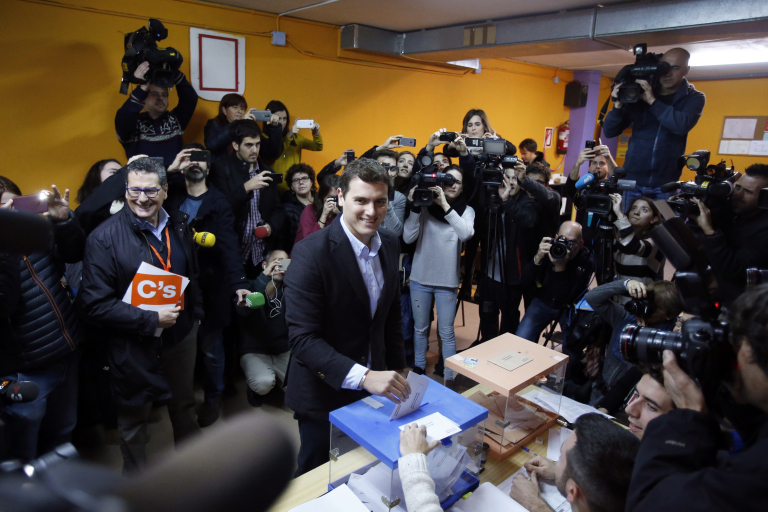 Albert Rivera, candidato de Ciudadanos (AP Photo/Manu Fernandez)