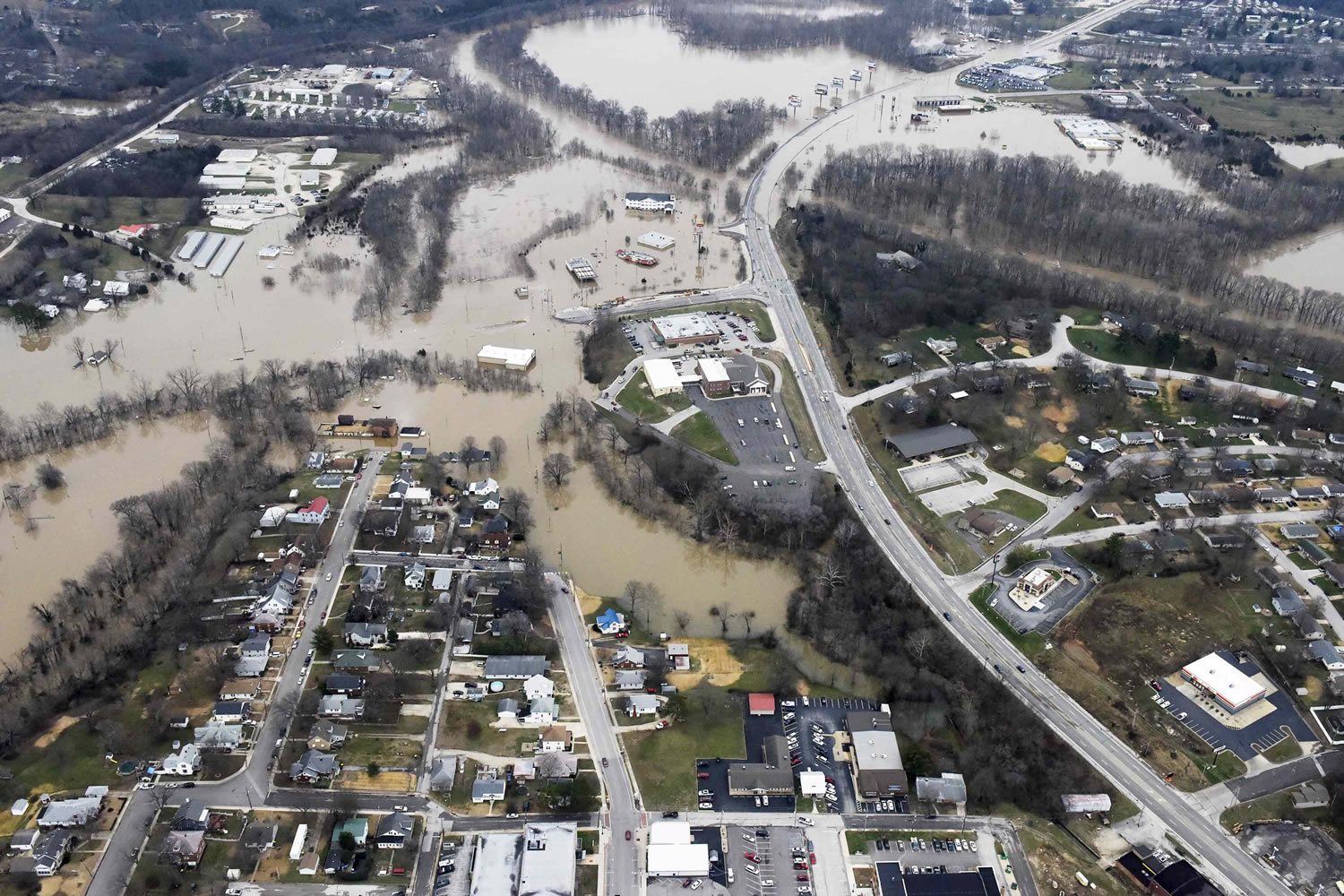 La imponente imagen aérea de las inundaciones en Missouri