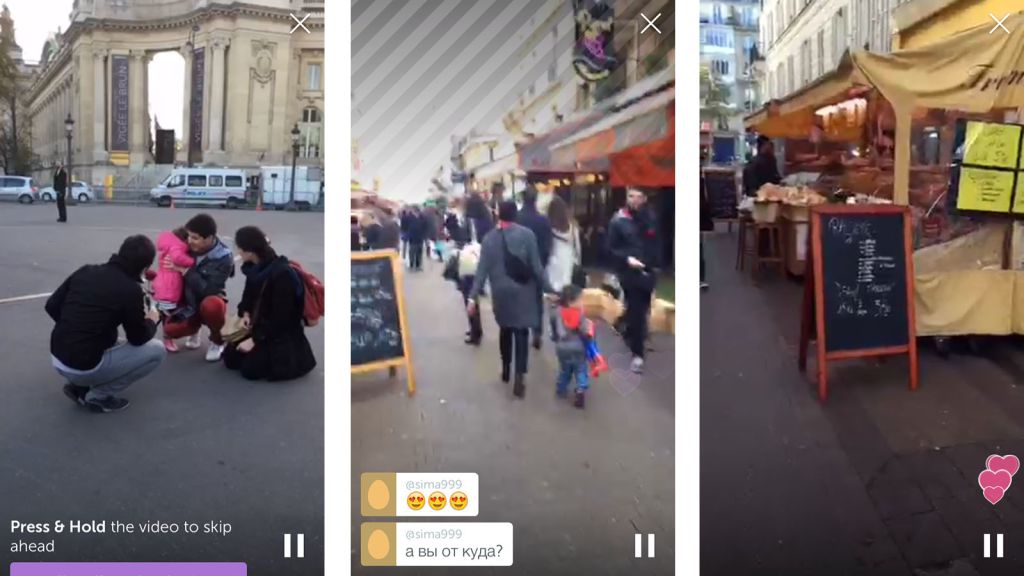 Diferentes 'streamings' desde las calles de París (Periscope)