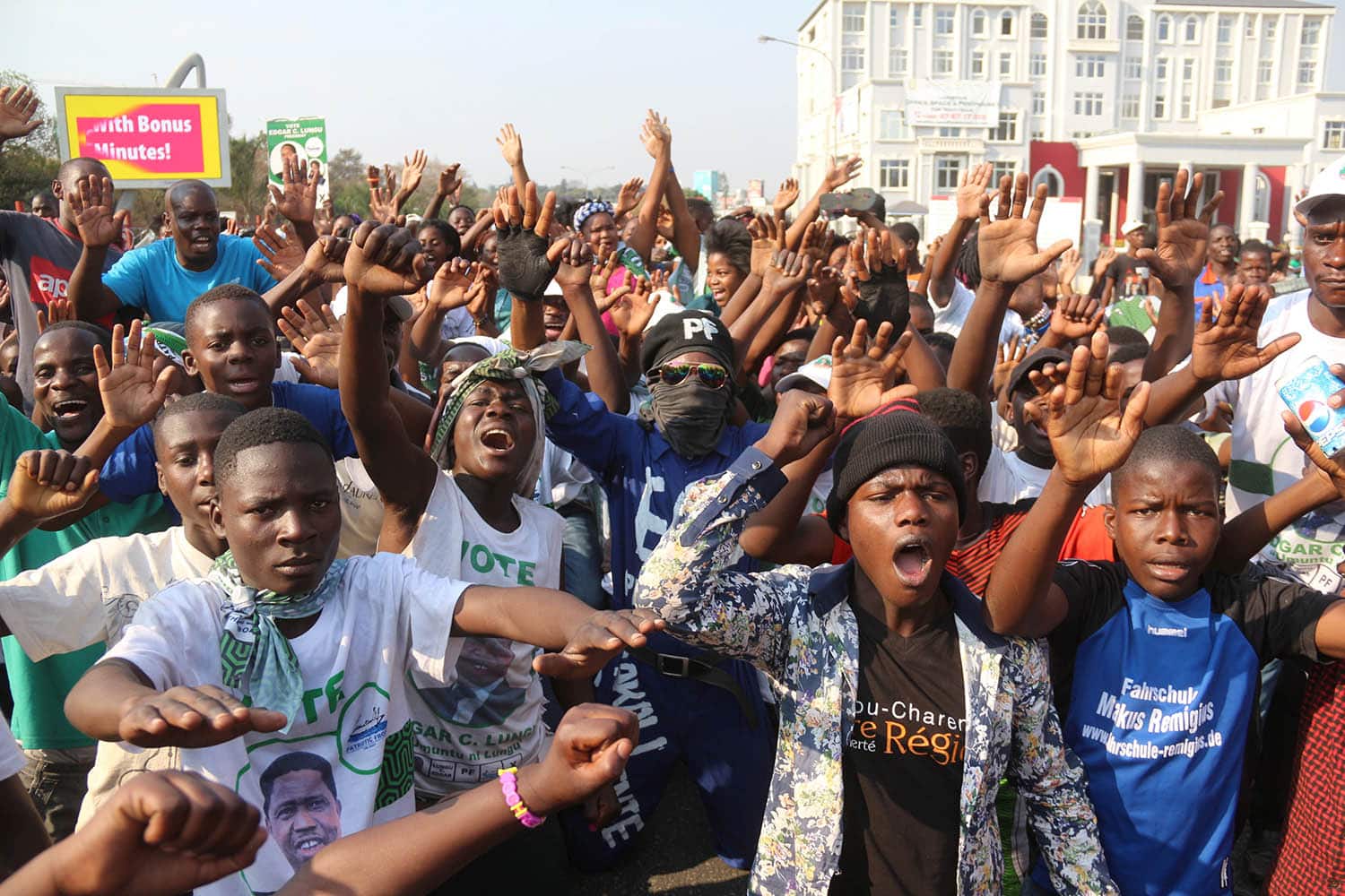 Un centenar de detenidos en Zambia por manifestarse en contra de la reelección del presidente Lungu