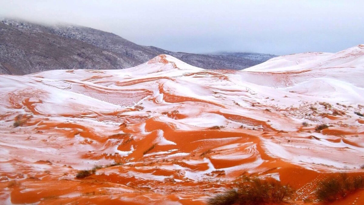 Nieva por primera vez en el desierto del Sahara en casi 40 años