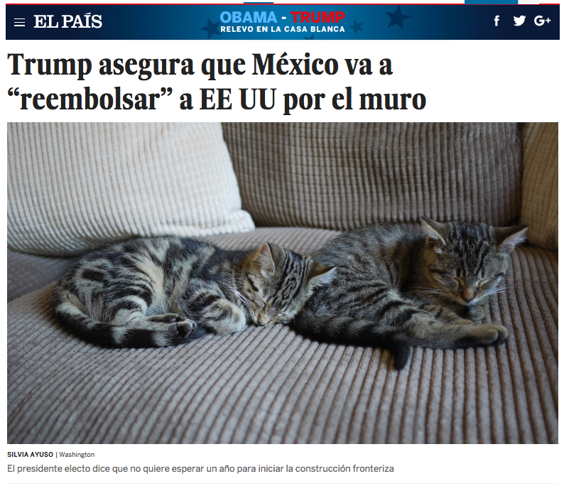 Screenshot de El País.