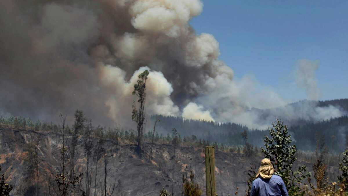 Evacúan a unas 4.000 personas por incendio forestal en Chile