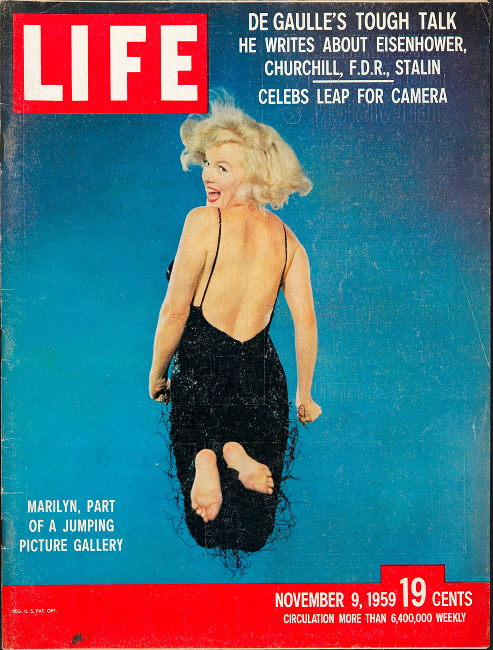 Portada de LIFE con el salto de Marilyn Monroe. 9 de noviembre, 1959.  (Foto:  Philippe Halsman Archive / Magnum Photos).