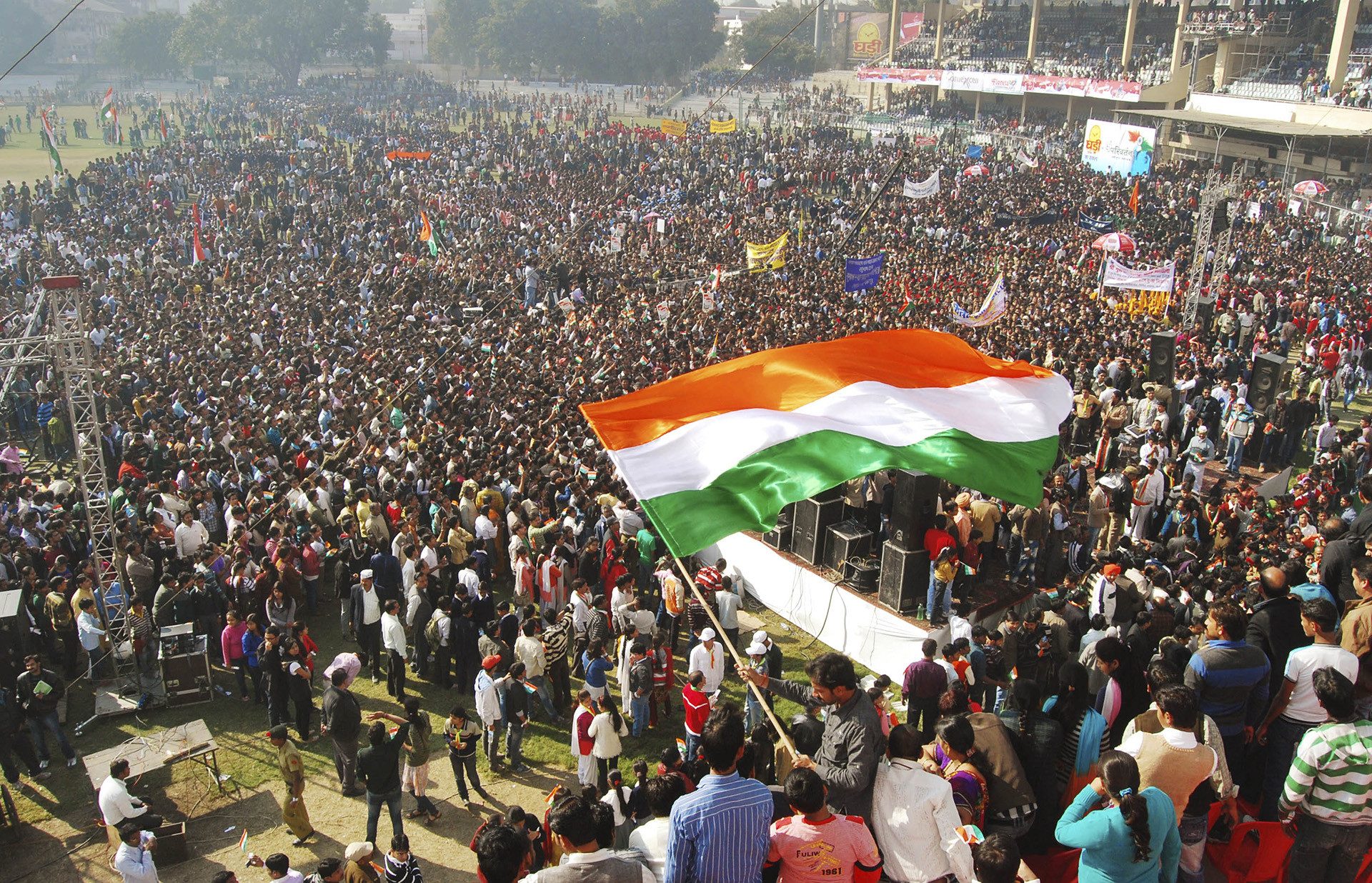 India bate el récord mundial de canto del himno nacional