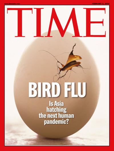 Portada de la revista Time sobre la gripe aviar de febrero de 2004.