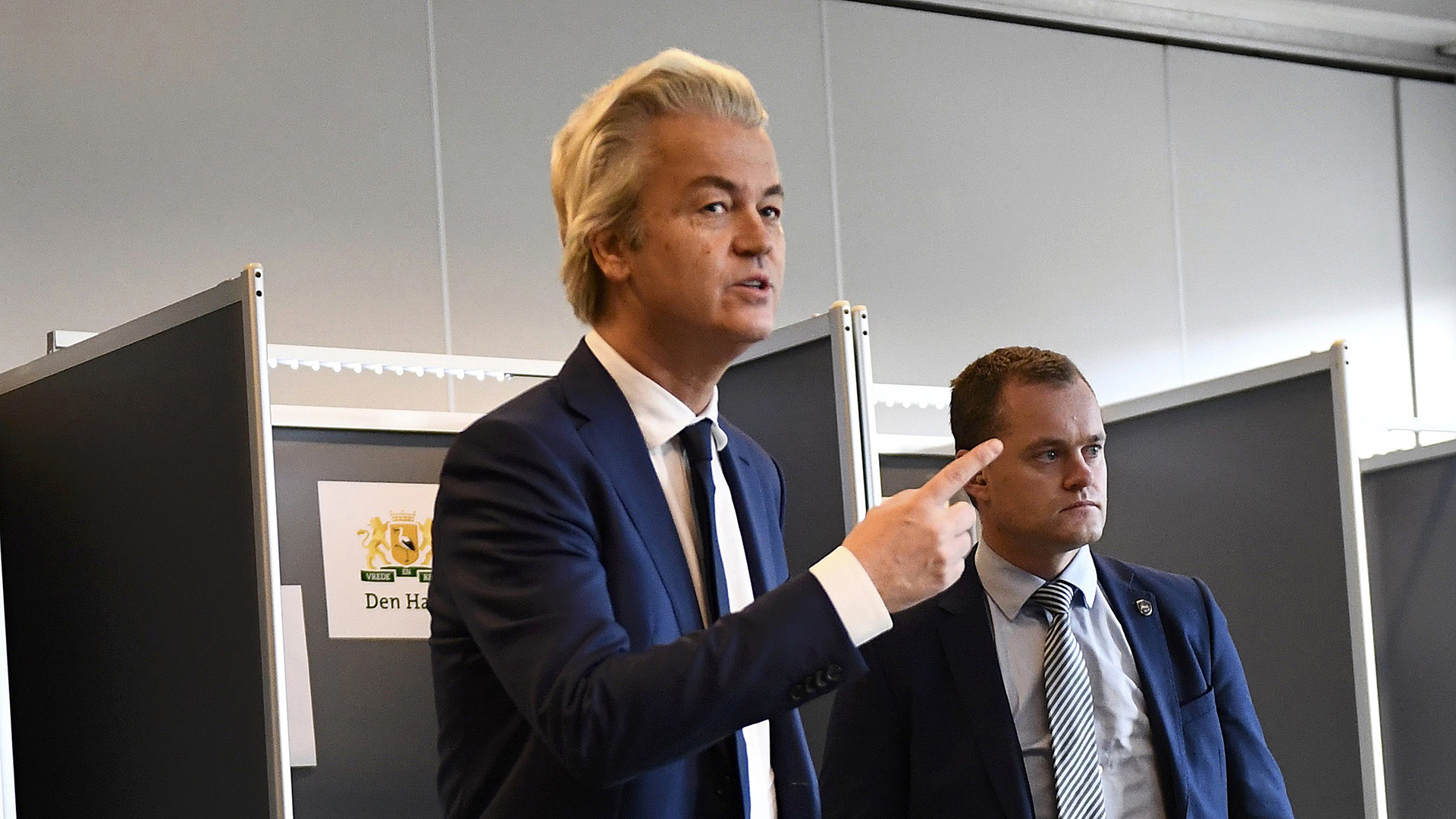 Dutch far-right politician Geert Wilders of the PVV party votes in the general election in The Hague, Netherlands, March 15, 2017. REUTERS/Dylan Martinez