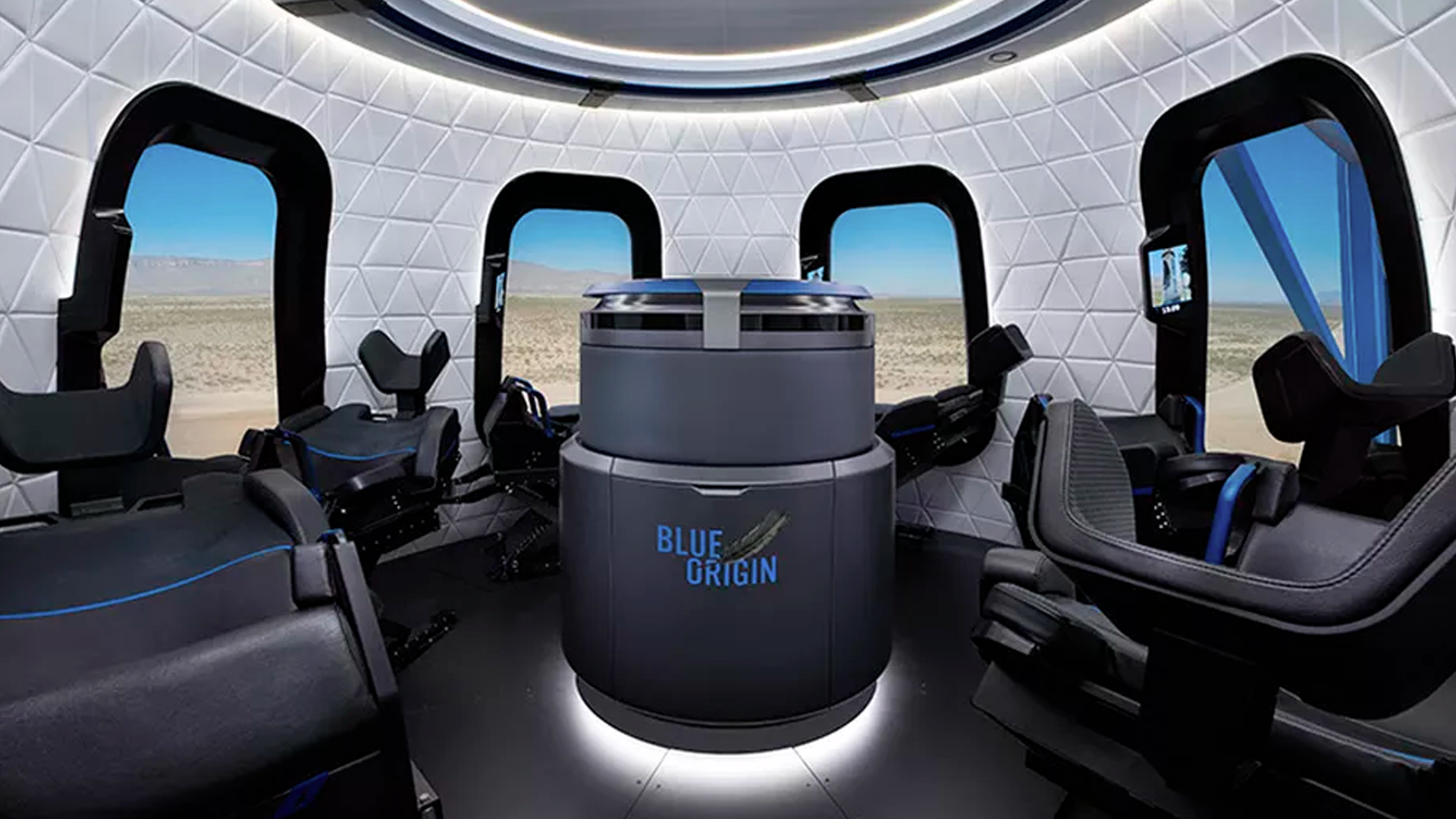 Así será el interior de la nave para turistas espaciales de Blue Origin