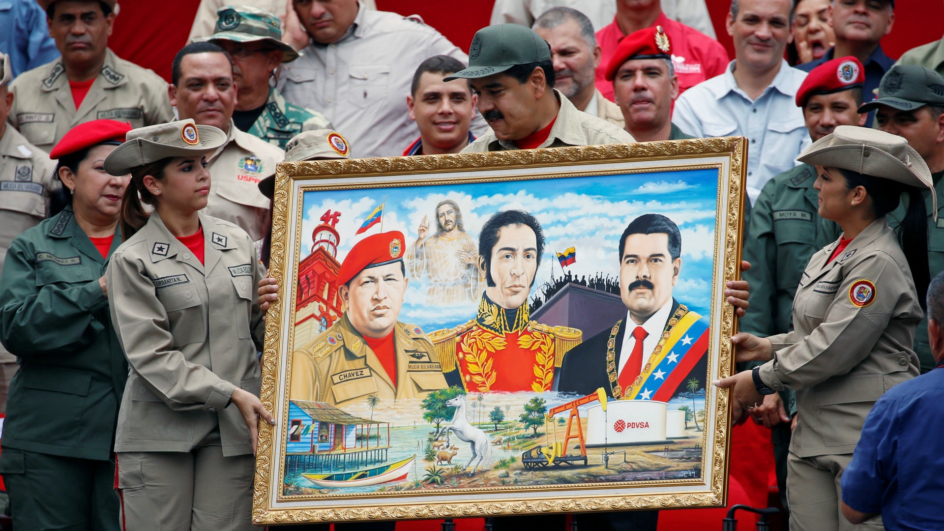Los militares venezolanos prometen "lealtad" a Maduro en vísperas de la gran manifestación